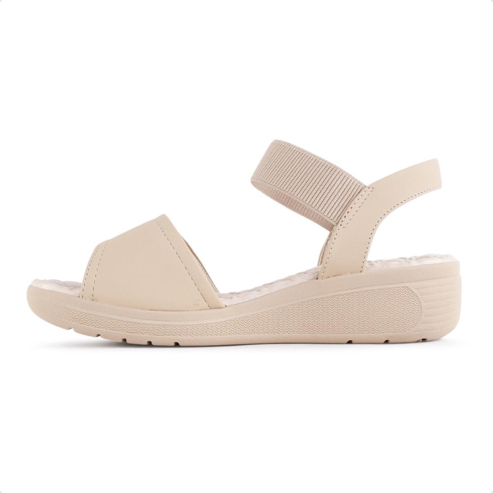 Miniatura Sandália Comfortflex Anabela Feminina Creme / Bege - 34