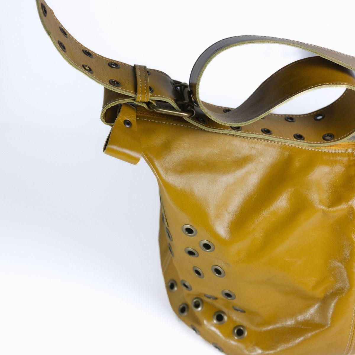 Bolsa Tiracolo Feminina Social De Ombro Em Couro Mostarda