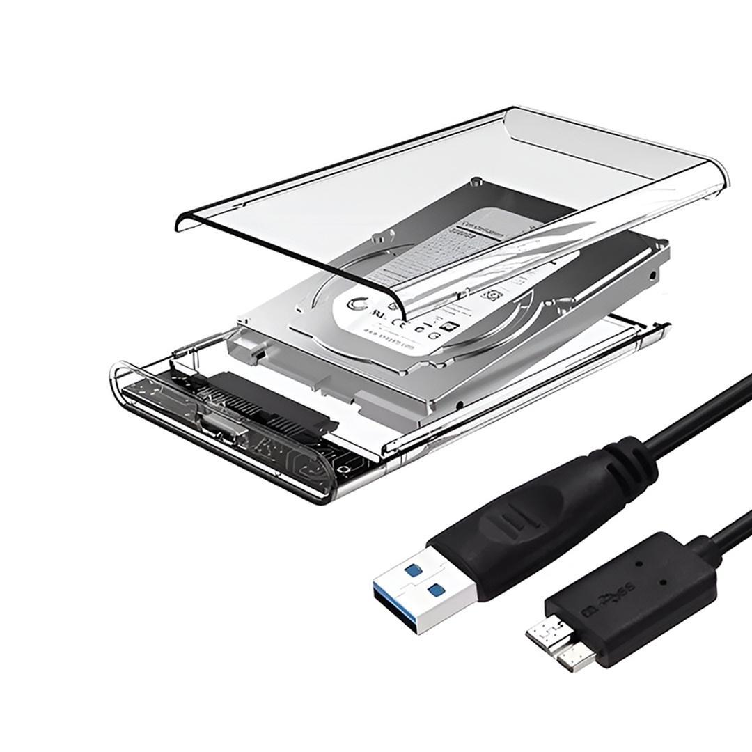 Miniatura Case Para Hd 2.5 Transparente Usb 3.0 Sata Pc E Notebook