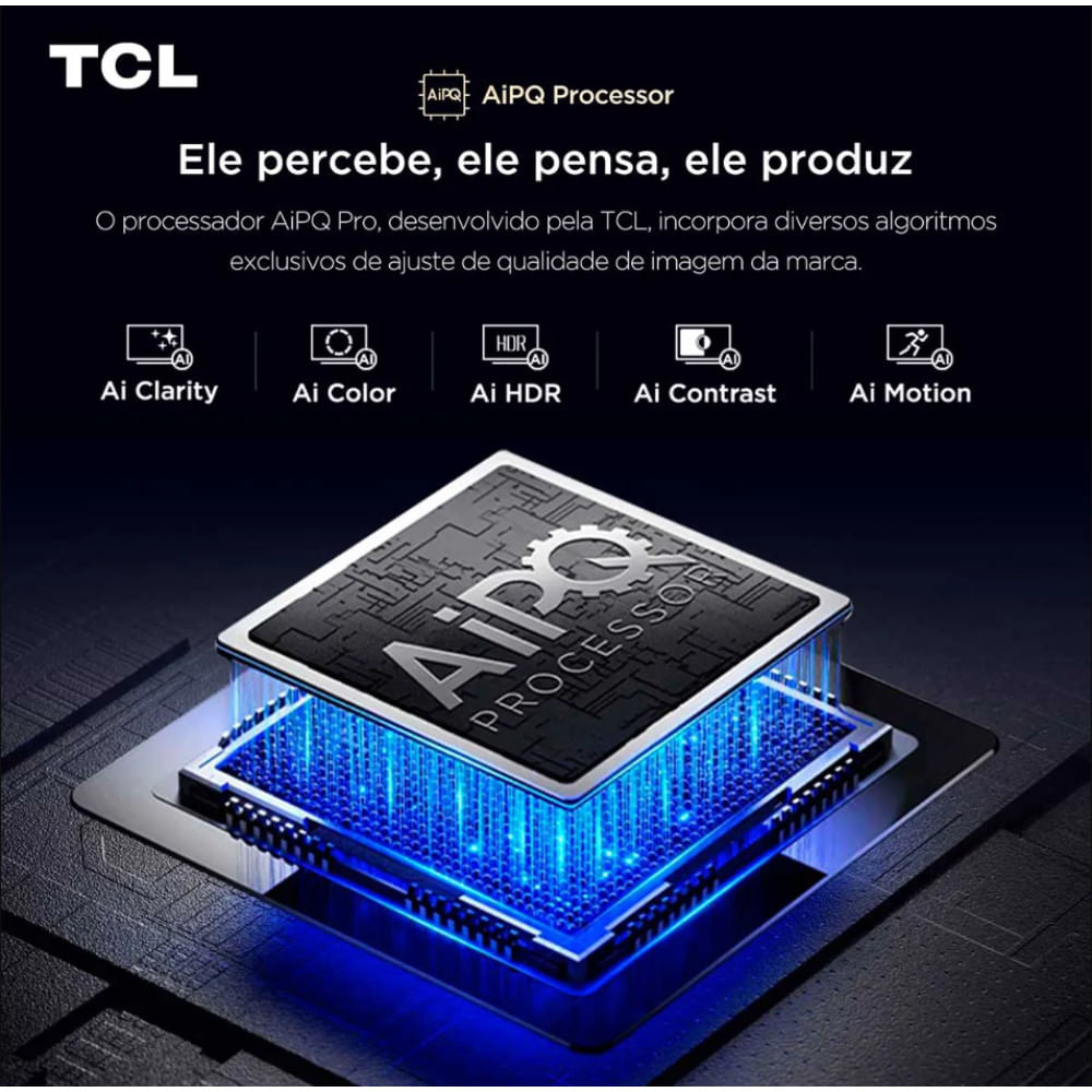 Smart TV TCL 85 Polegadas 85P7K 4K UHD QLED Google Tv Preto - Bivolt