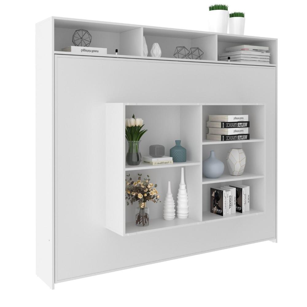Cama Articulada Casal Horizontal com Nichos e Prateleiras Cm8043 Branco
