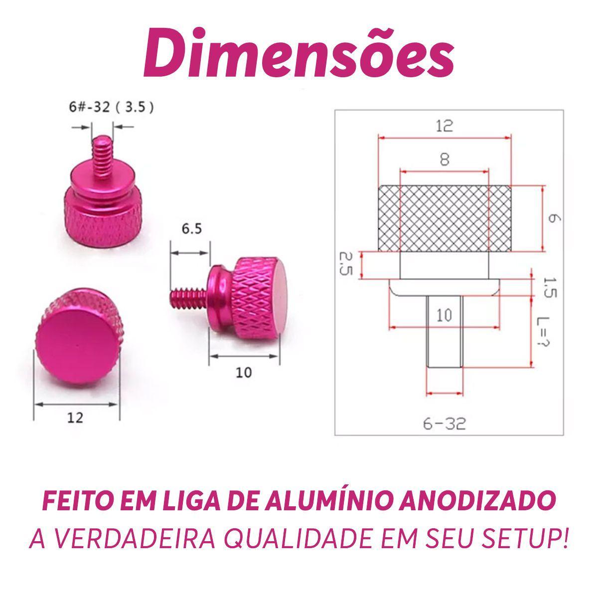 Kit 7X Parafuso Para Pc Gamer Colorido Gabinete Computador