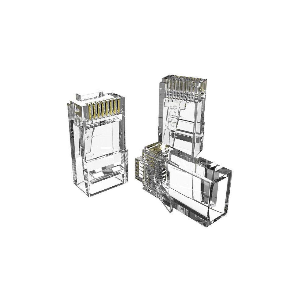 Miniatura Conector Rj45 Macho De Passagem Cat.6 (Pct 10 Plugs)