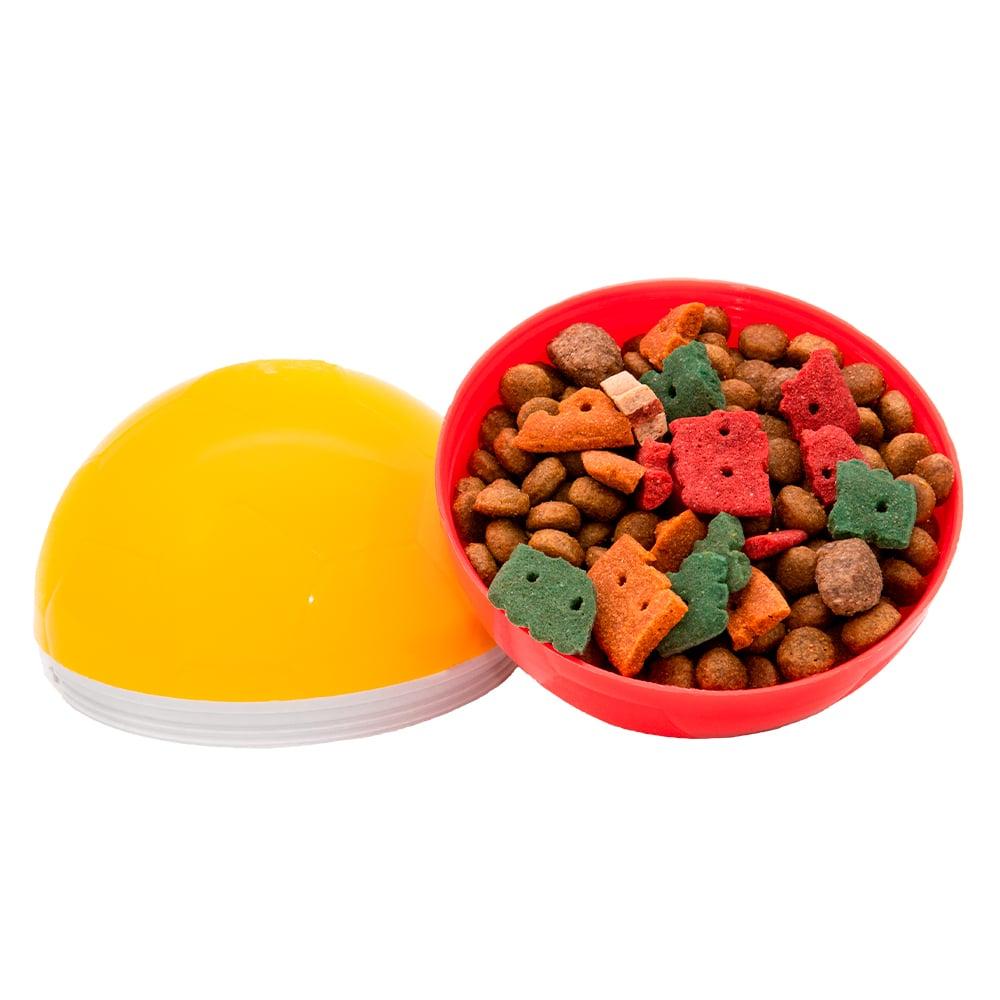 Miniatura Brinquedo Amicus Crazy Ball Vermelho e Amarelo para Cães e Gatos - Tam. P