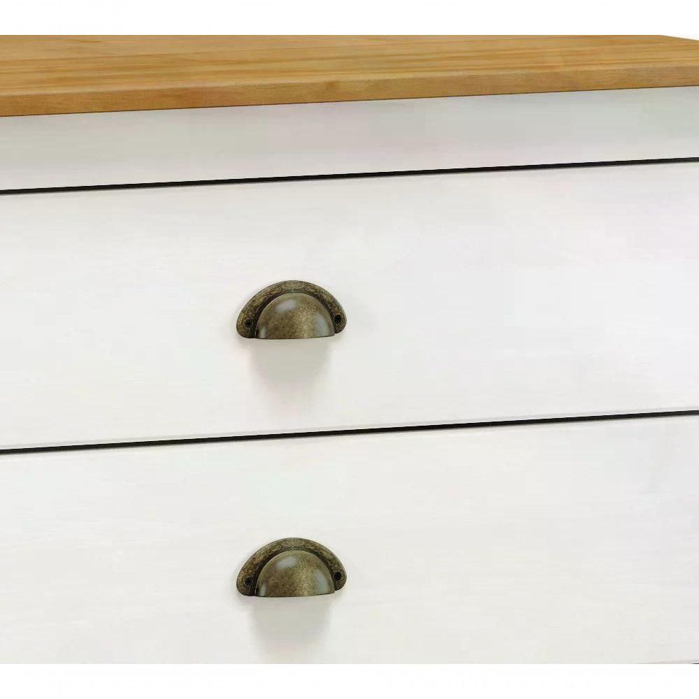 Miniatura Comoda 04 Gv Corrediças Madeira Maciça 9101 Branco Carvalho