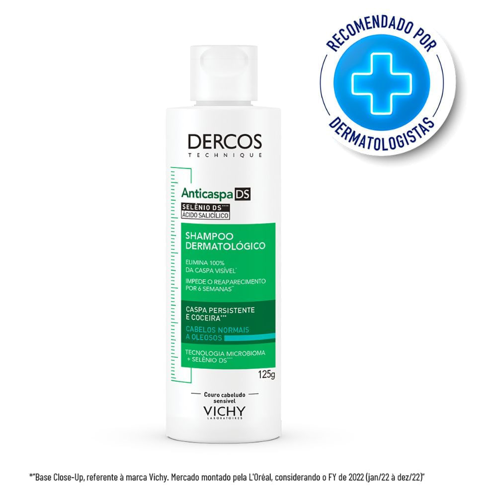Miniatura Shampoo Anticaspa DS Vichy Dercos Cabelos Normais a Oleosos 125g