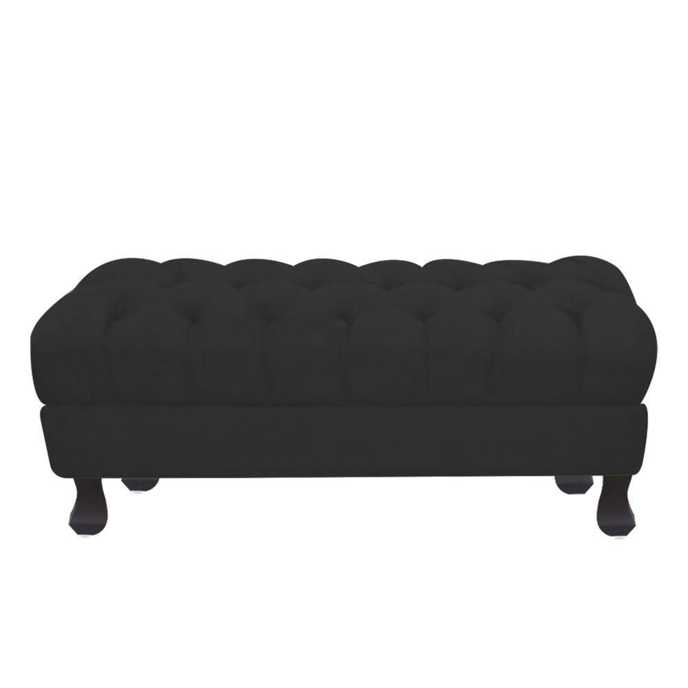 Miniatura Puff Decorativo Retro Luiz Xv Sem Baú Cinza 1,2M Para Quarto