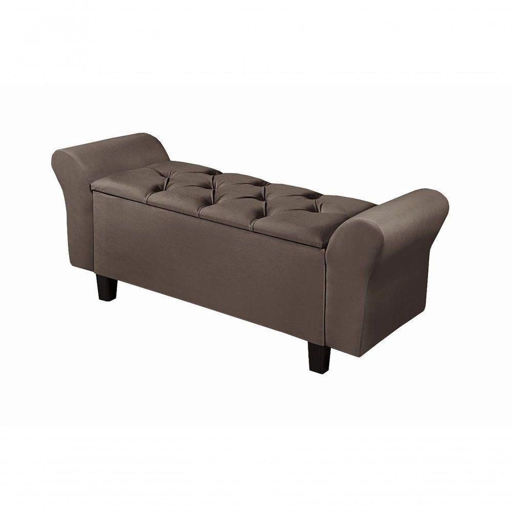 Miniatura Recamier Baú Lara 150 Cm Para Cama Casal Cor Marrom