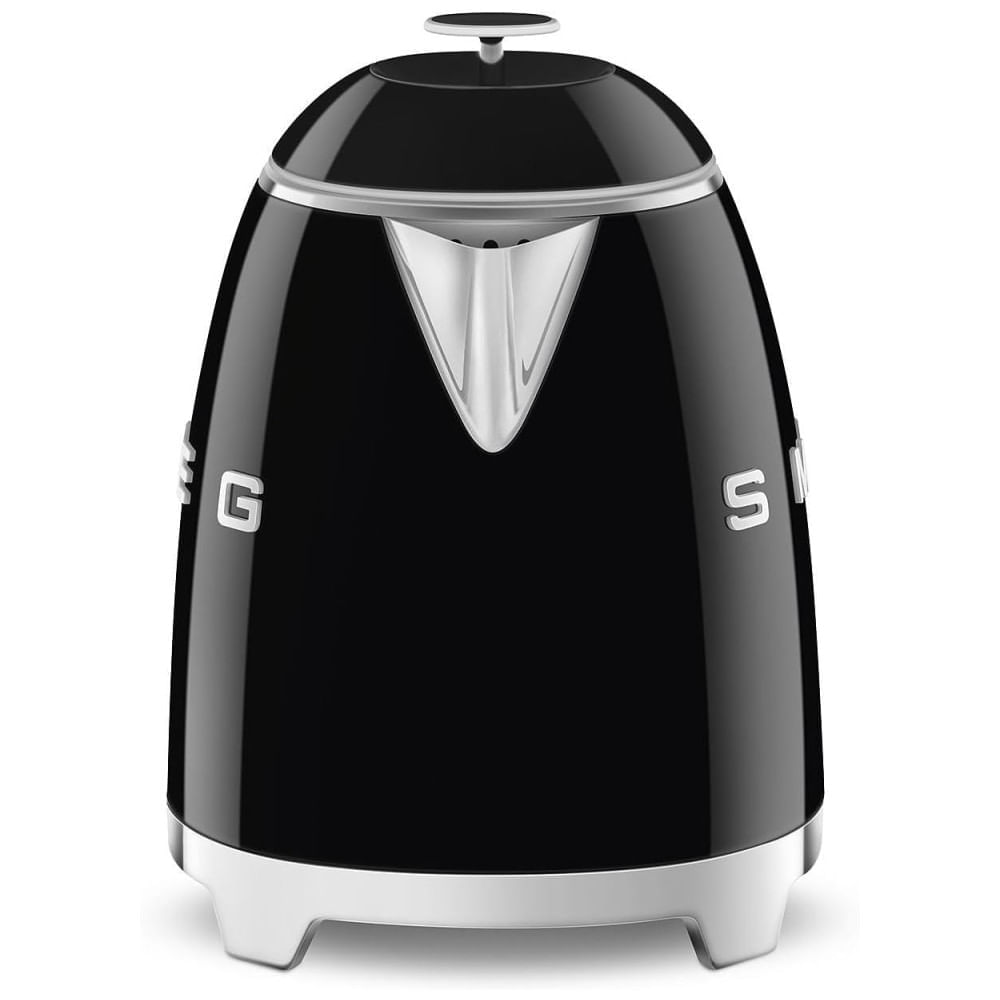 Miniatura Chaleira Elétrica SMEG Mini 50s Retro Style de 3 xícaras com Base Antideslizante de Parede Dupla e Indicador de Nível de Água - Preto