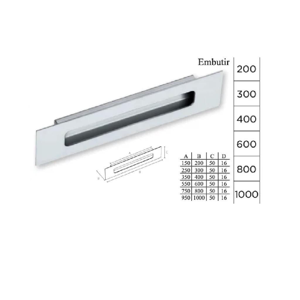 Miniatura Puxador Embutir Aço Inox Escovado IL Concha 160