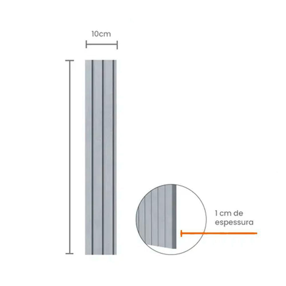 Miniatura Painel Ripado Eva Laminado Autocolante 10cm Urban Metro M² White Com Textura Branco