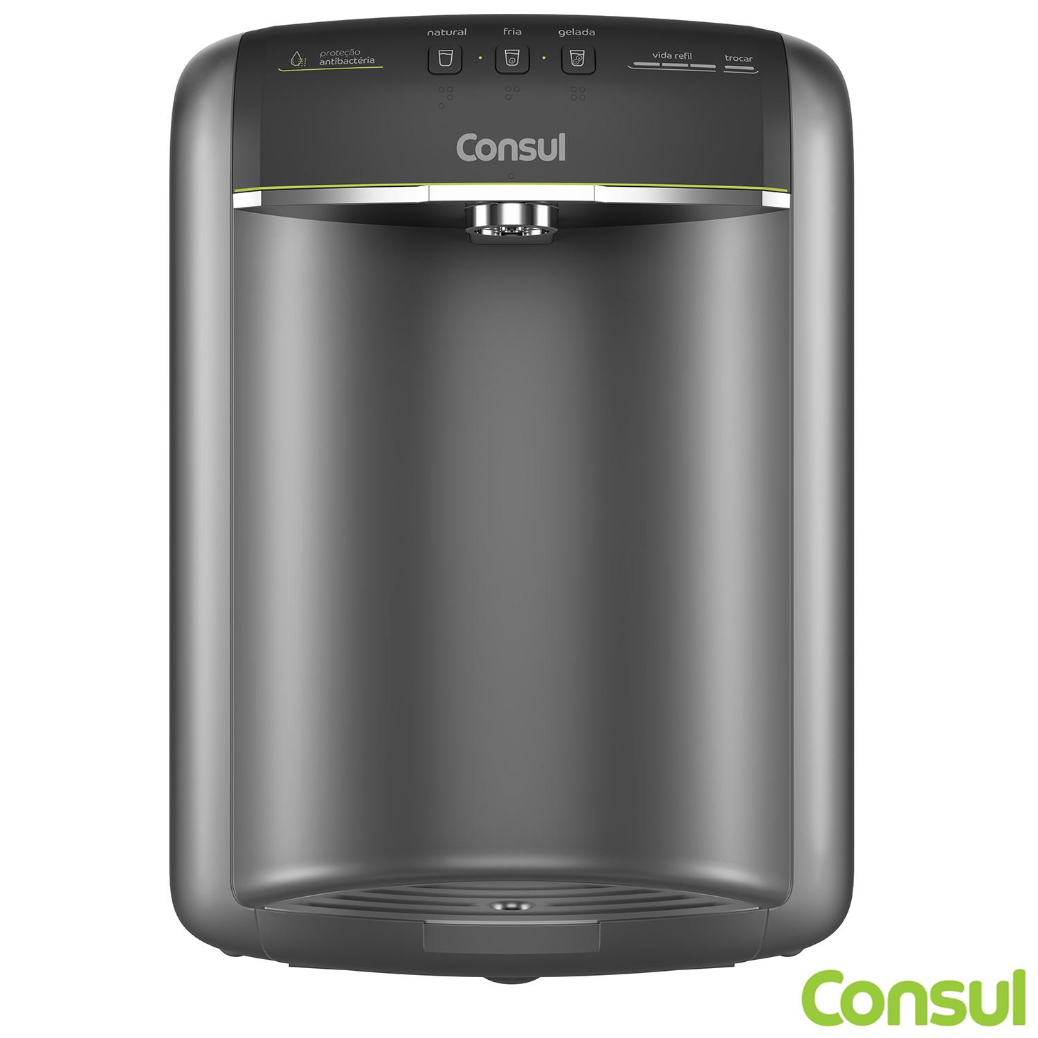 Miniatura Purificador de Água Consul CPB36 Bem Estar com Água Gelada e Display Gradual com Aviso de Troca de Refil 110