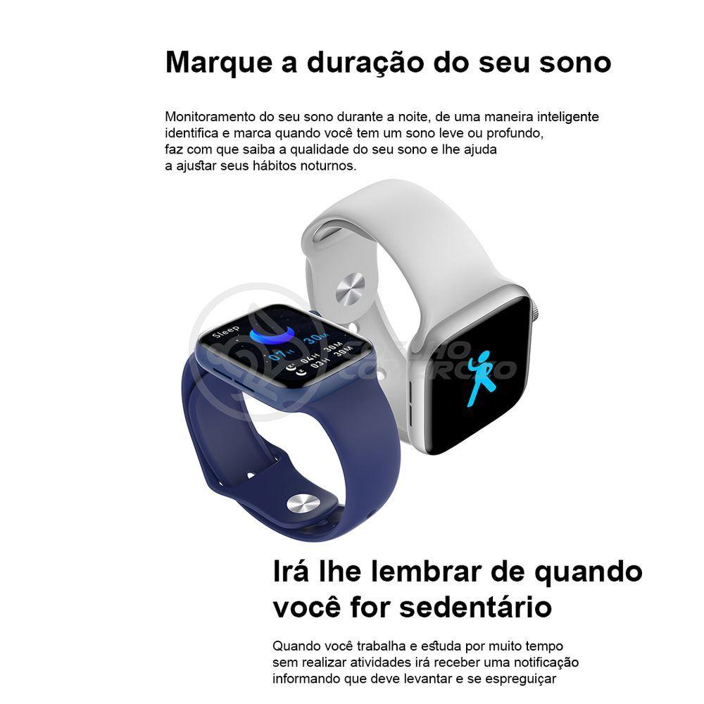 Miniatura Relógio Smartwatch Hw22 Rosa Ligações Monitor Cardíaco