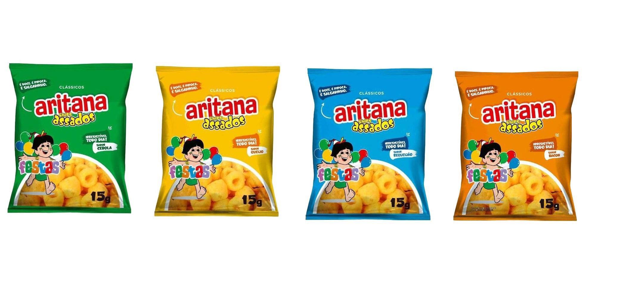Miniatura Mini Salgadinho Chips Aritana 15G Para Festa - 125 Unidades