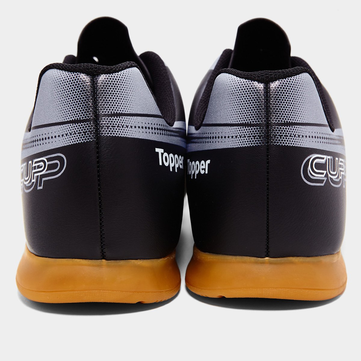 Miniatura Chuteira Futsal Topper Cup VIII Unissex Preto+Cinza - 37