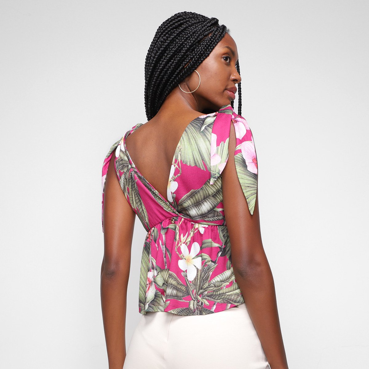Miniatura Blusa Lança Perfume Amarração Feminina Estampado - P