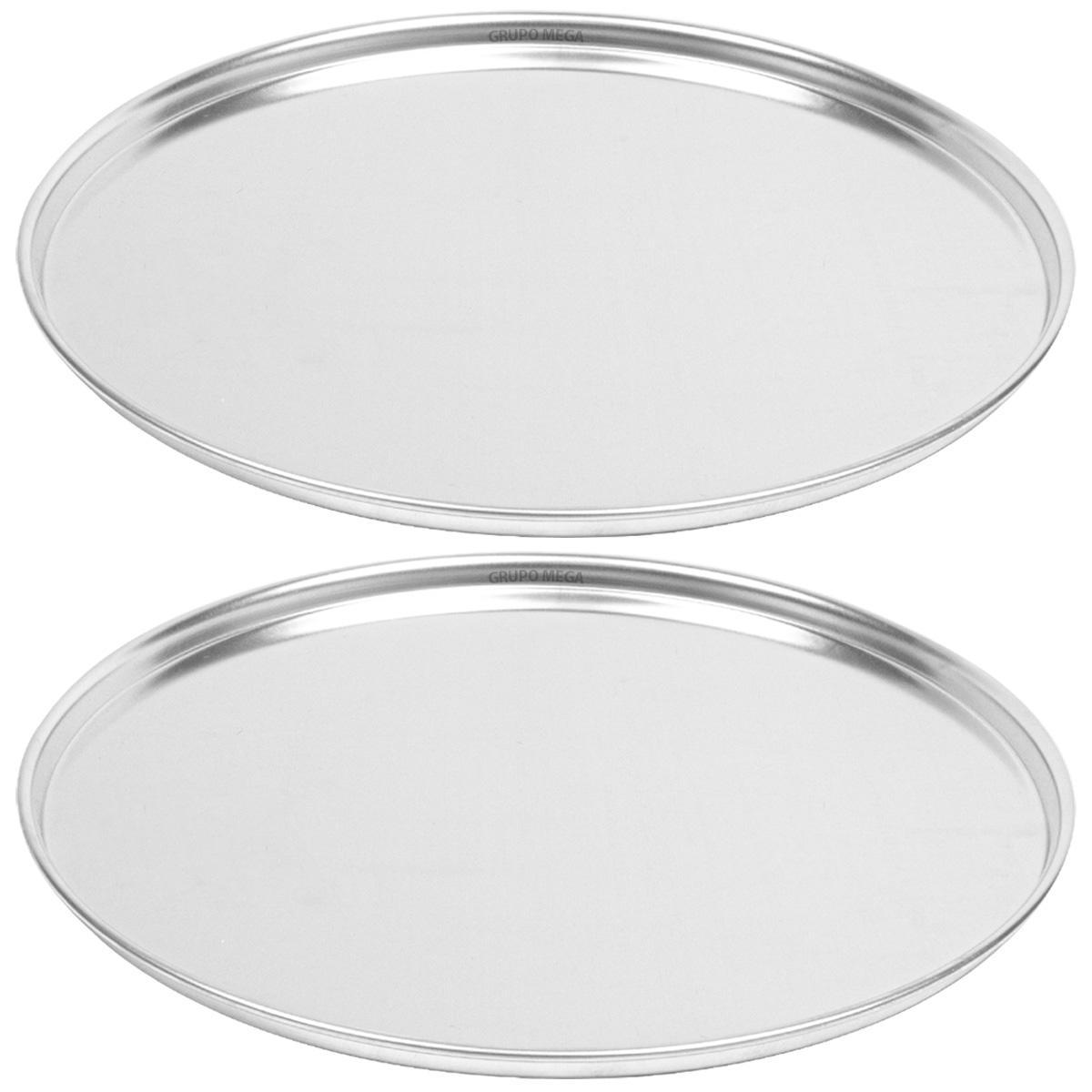 Miniatura 2 Formas De Pizza Redonda Alumínio 35Cm Reforçada Assadeira