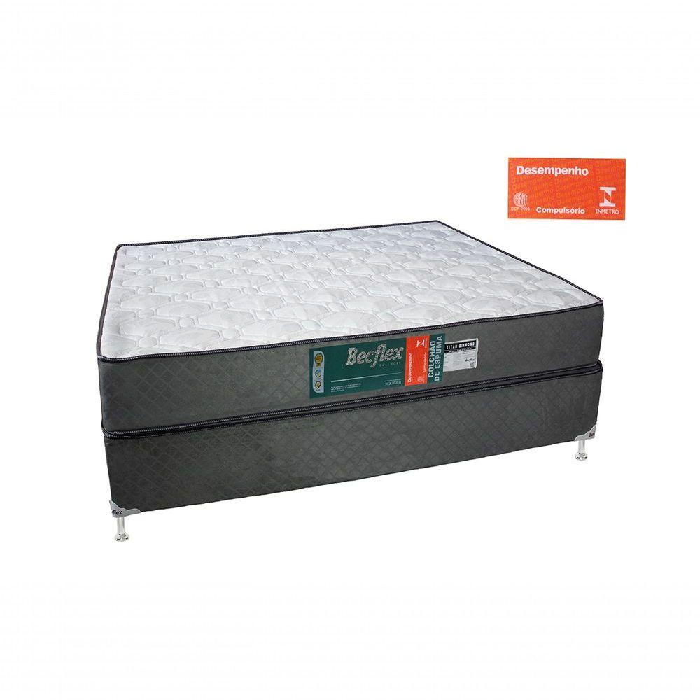 Miniatura Colchão Espuma Solteiro Becflex Titan Diamond D80 kg/m³ 22cm altura. Semi-ortopédico. 0,78 x 1,88 x 0,22.