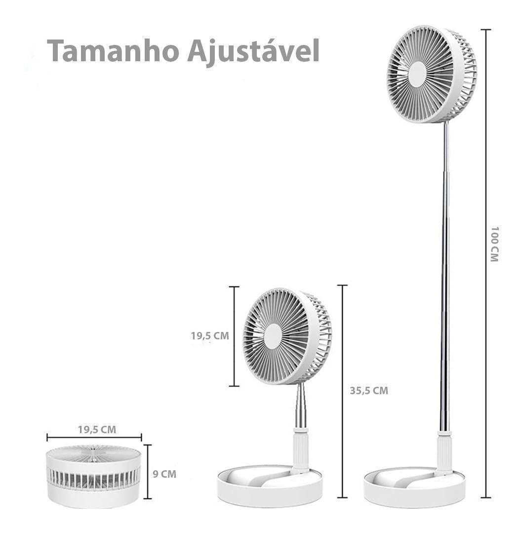 Ventilador Portátil Dobrável Usb Recarregável Silencioso
