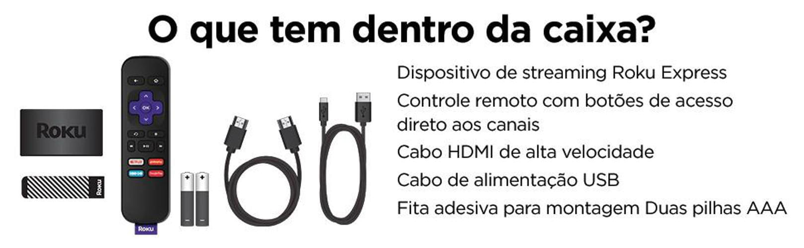 Miniatura Roku Express Streaming Full Hd Hdmi Usb Com Controle Tv Box Dispositivo de streaming - Tv box - Apple tv - Smart - Full hd - Roku - 32" - Smart tv