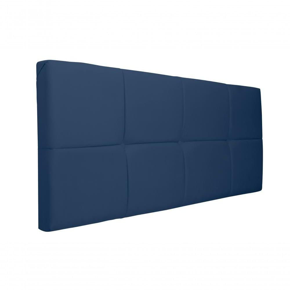 Miniatura Painel Cabeceira Estofado Decorativo Para Cama Casal 1,40Cm Azul Marinho Smf Decor