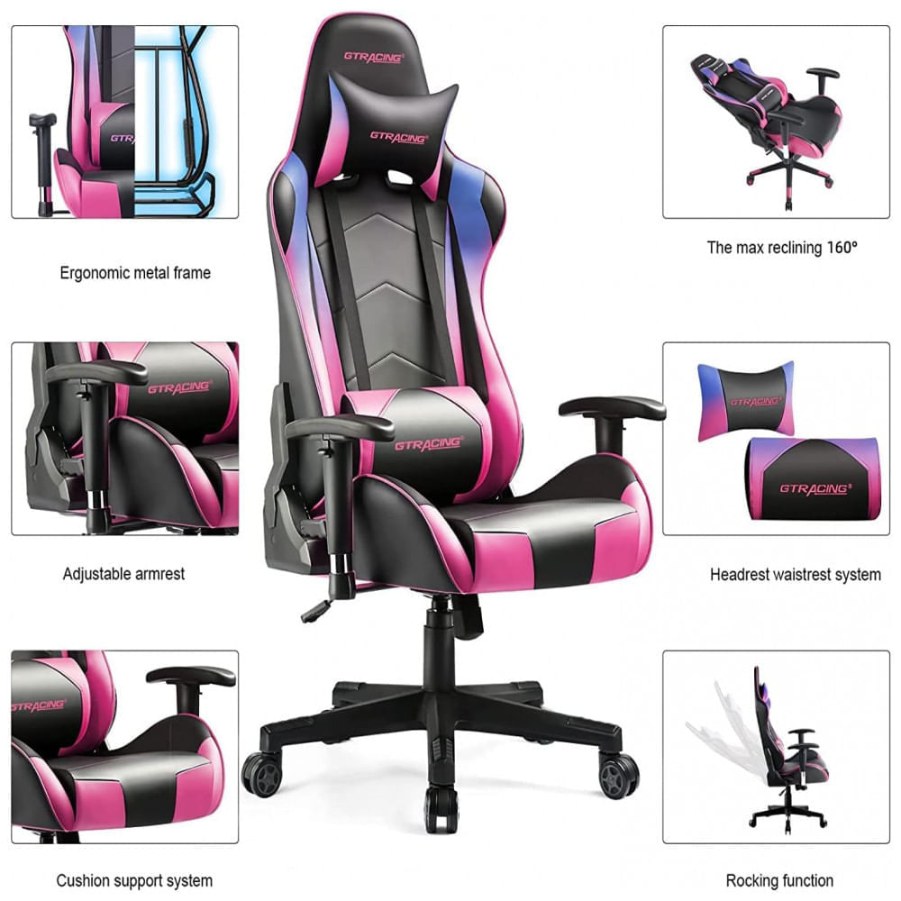 Miniatura GTRACING Gaming Chair Racing Office Computer Ergonomic Video Game Chair Backrest and Seat Height Adjustable Swivel