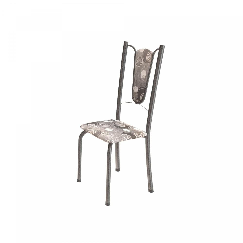 Miniatura Conjunto de Mesa Tubular 6 Cadeiras 140cm com Tampo de Vidro Melissa Soma Móveis Paraopeba/Prata