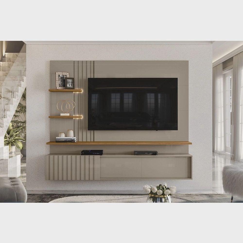 Miniatura Bancada Suspensa Atena Para Tv De Até 65 Polegadas - Fendo - Naturale - Madetec