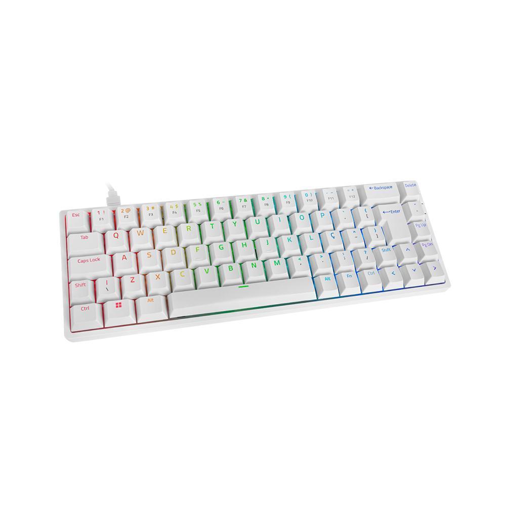 Miniatura Teclado Mecânico Akko 3068S Branco Abnt2 Switch Akko Orange