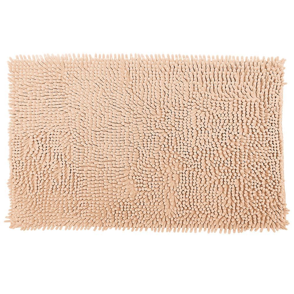 Miniatura Kit 2 Tapetes Bolinhas Macio 38X58Cm Banheiro Bege