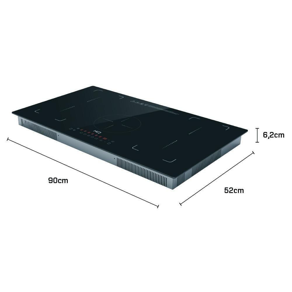 Miniatura Cooktop de Indução HQ 5 Bocas Painel Touch Free Zone Preto 9000W HQ-IDE9005FZ 220V