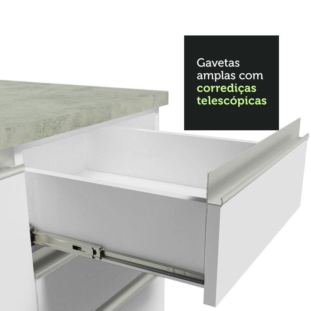 Armário Gabinete para Banheiro 120cm 2 Portas 3 Gavetas Branco Madesa Branco