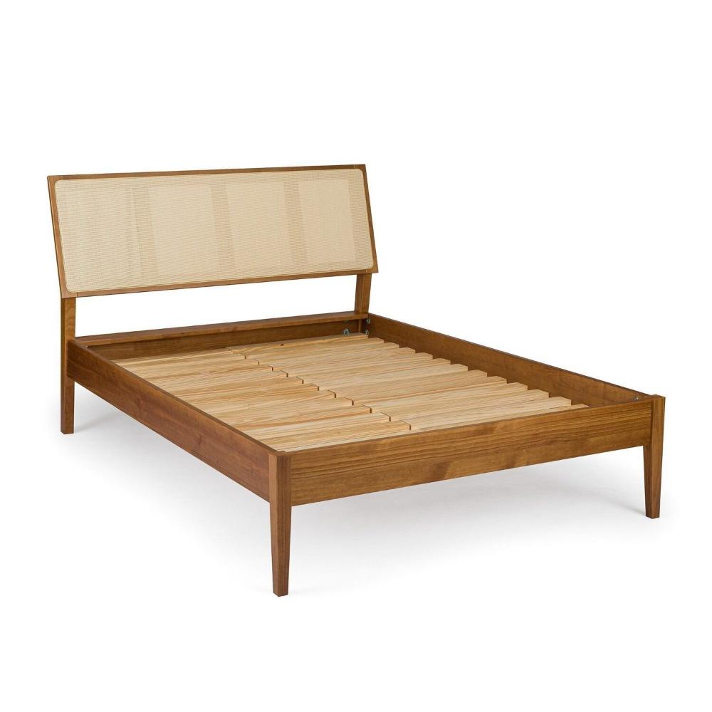 Miniatura Cama Queen com Madeira Maciça Viena Mel