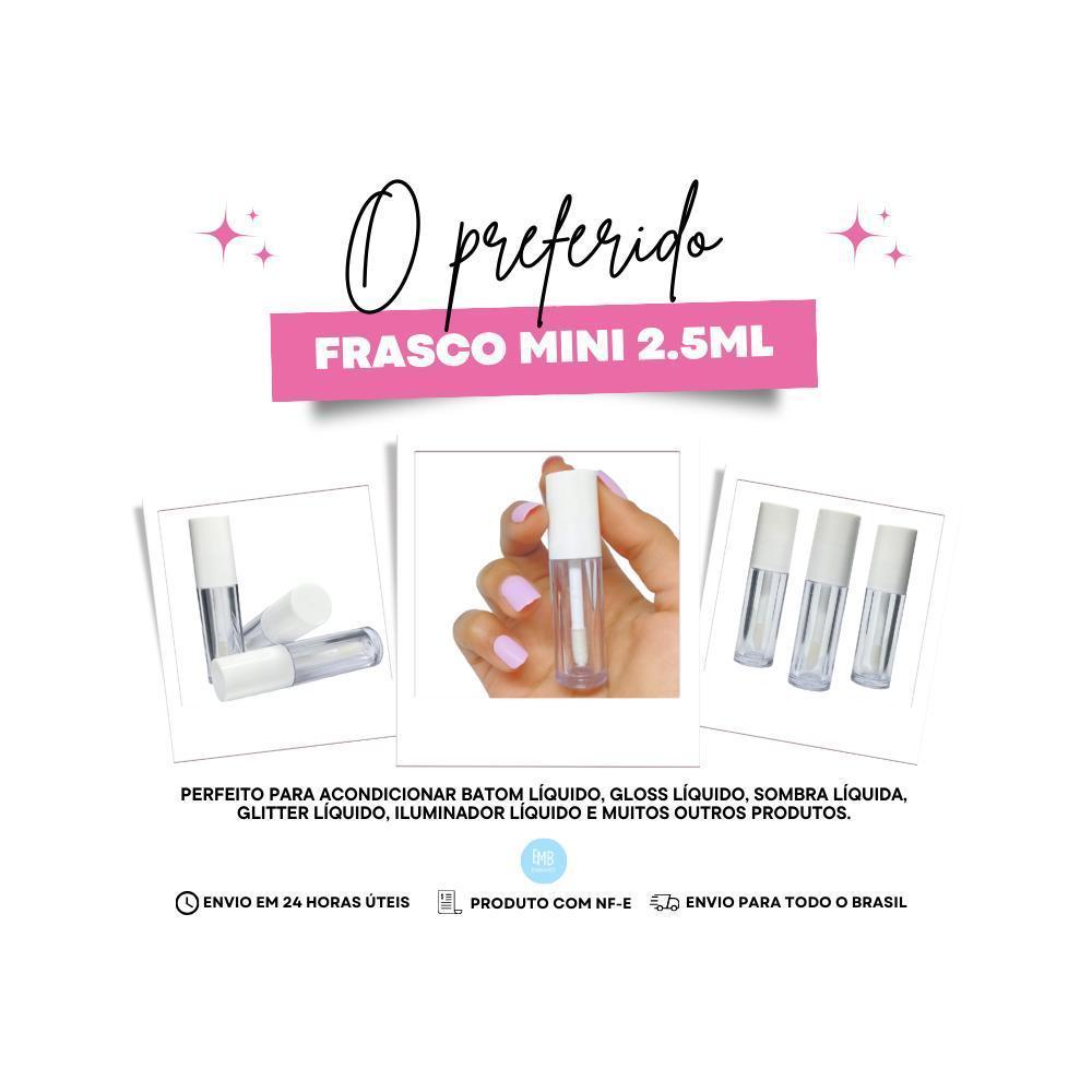Miniatura Kit 50 Frascos Para Mini Gloss Labial Ideal Bolsas Pequenas
