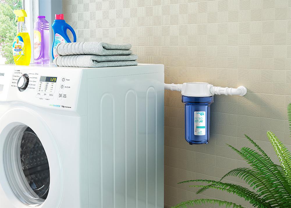 Miniatura Filtro De Água Para Máquinas De Lavar Fit Lav Planeta Agua Azul - Filtro purificador de água - Impede a formação de depósito. - Planeta água - Fit 230 - Fti 230 - Muito mais qualidade e pratic. - Lavadora de roupa