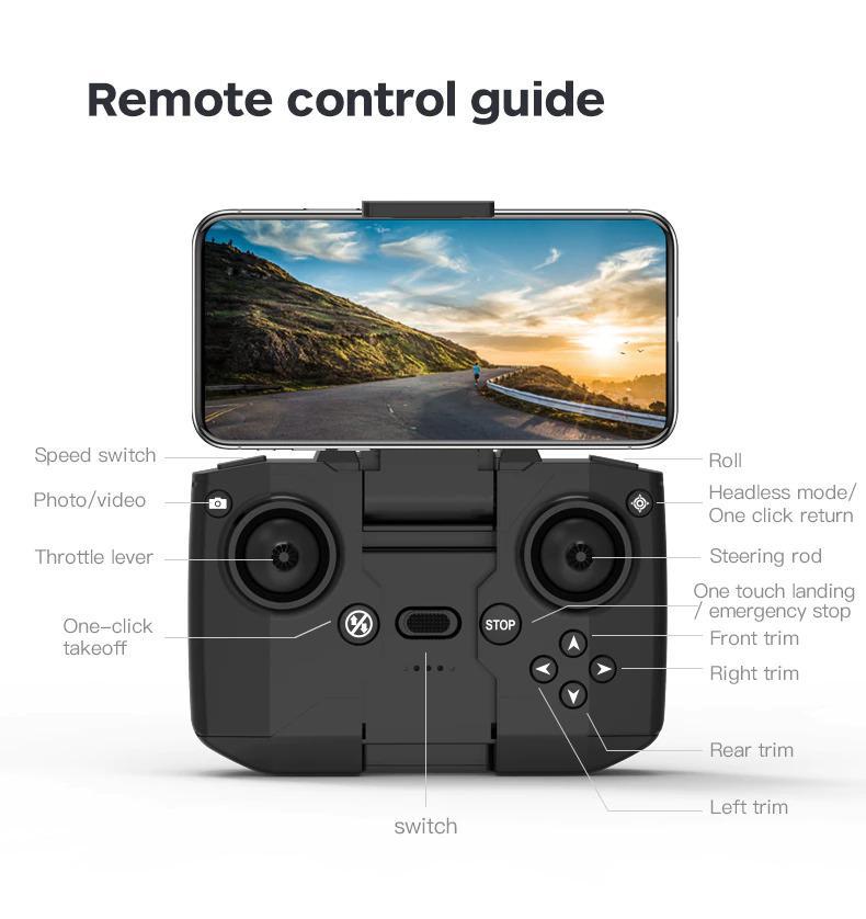 Miniatura Mini Drone Laranja K9 Câmera 4K Wifi Fpv Dobrável Com Bolsa