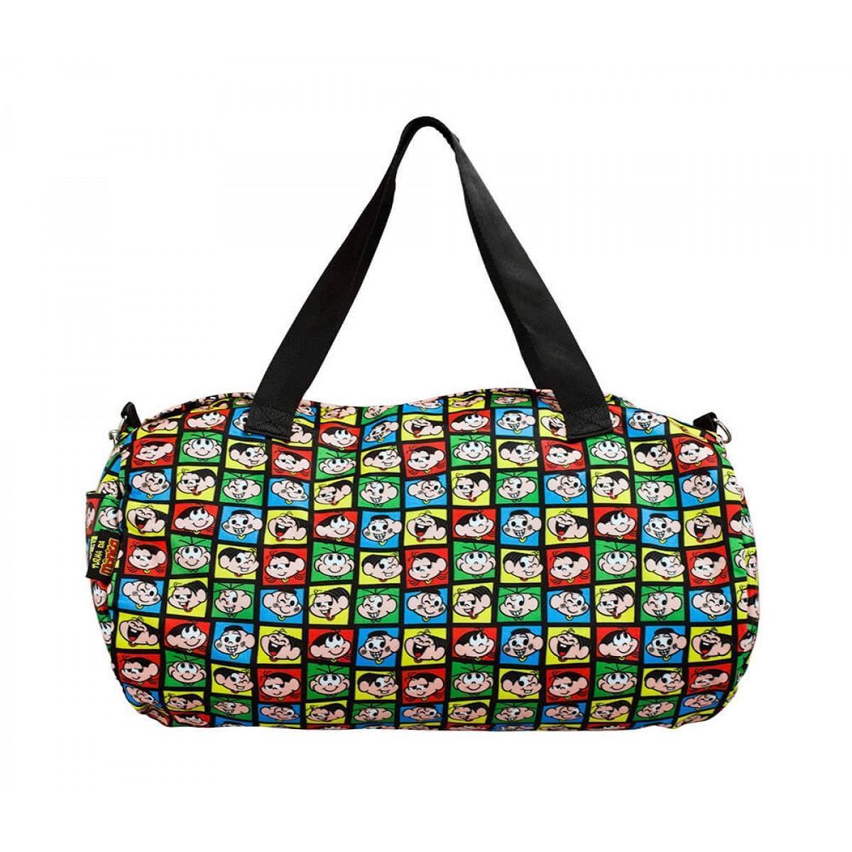 Miniatura Bolsa Academia Turma Da Mônica Cilíndrica Coloridos 24X41 Cm