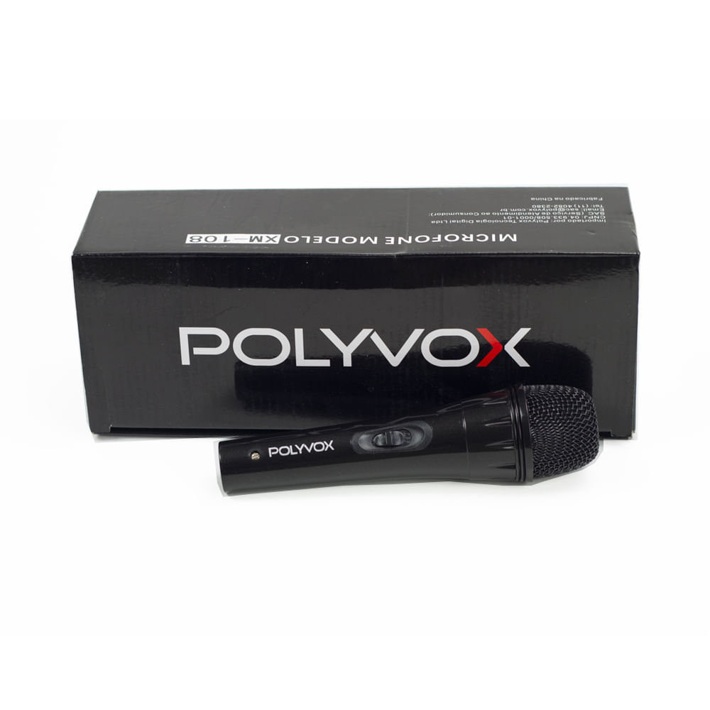 Miniatura 4 Microfones Dinâmicos Profissionais Preto com Fio Polyvox