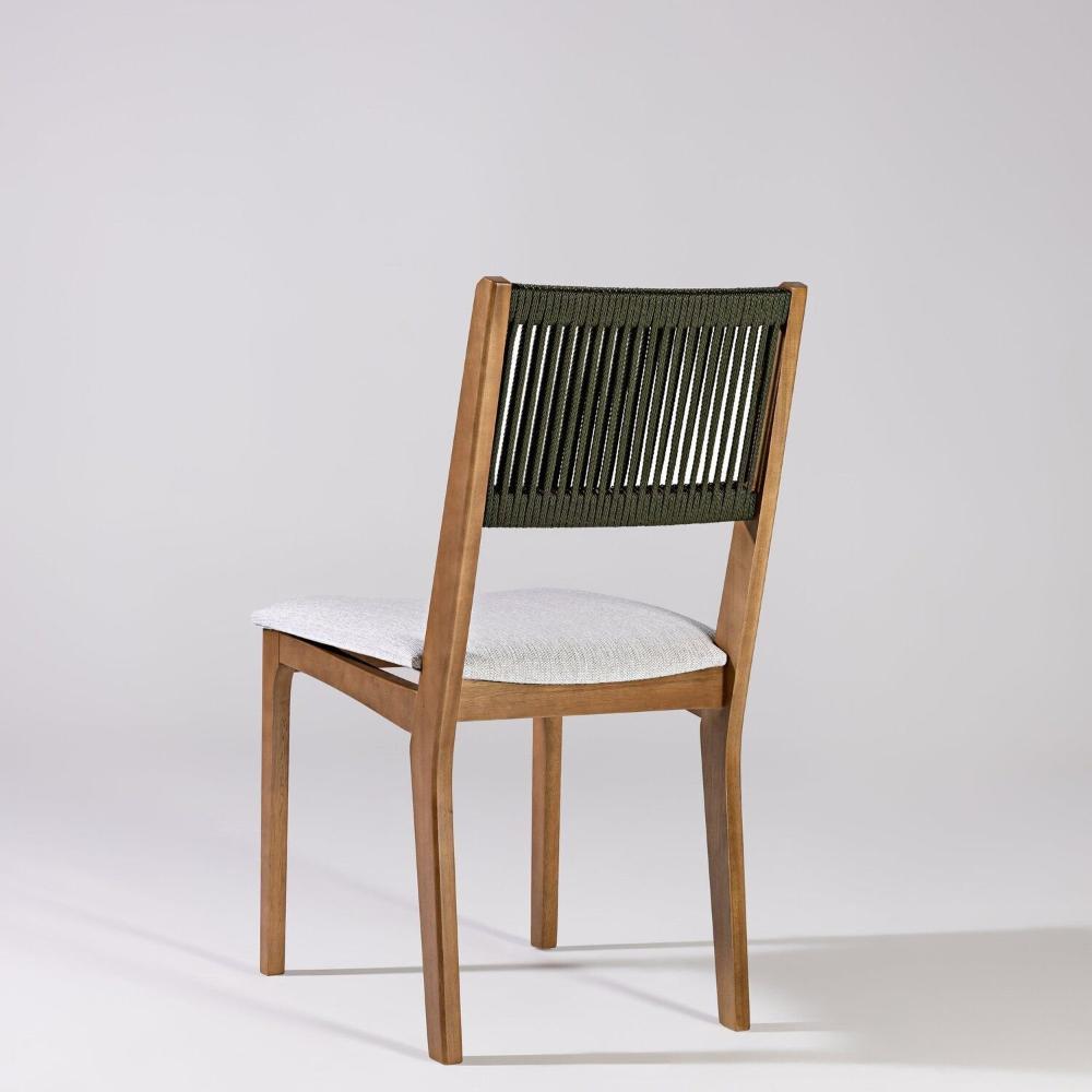 Miniatura Kit 2 Cadeiras de Jantar sem Braços Tune Verniz Mel/Corda Verde