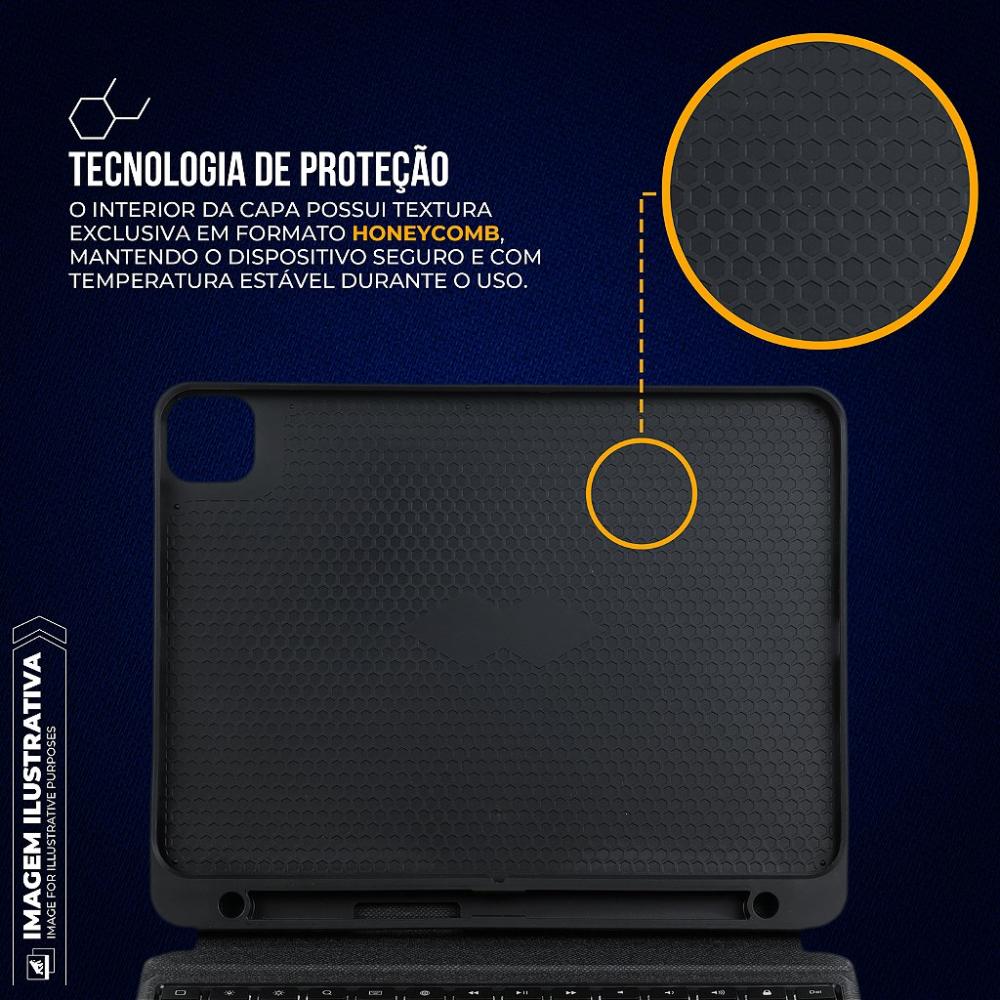Miniatura Capa para iPad de 10.9" e 11" com Teclado Touchpad, suporte