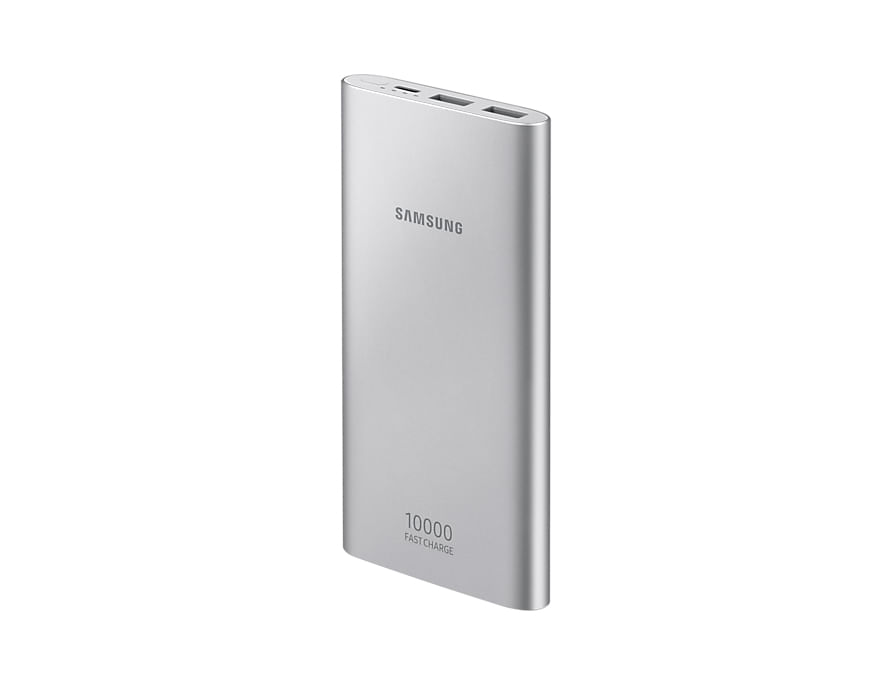 Miniatura Bateria Portátil Carga Rápida Usb-C Prata 2 Saídas 10000 Mah