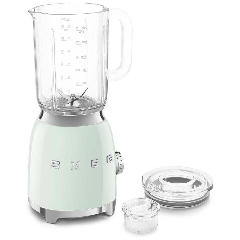Miniatura Liquidificador Smeg BLF03 Estilo Retrô 600W com Jarra de 1,5L sem BPA, 3 Velocidades, Função Pulsar, Triturar Gelo e Smoothie, Design Inspirado nos