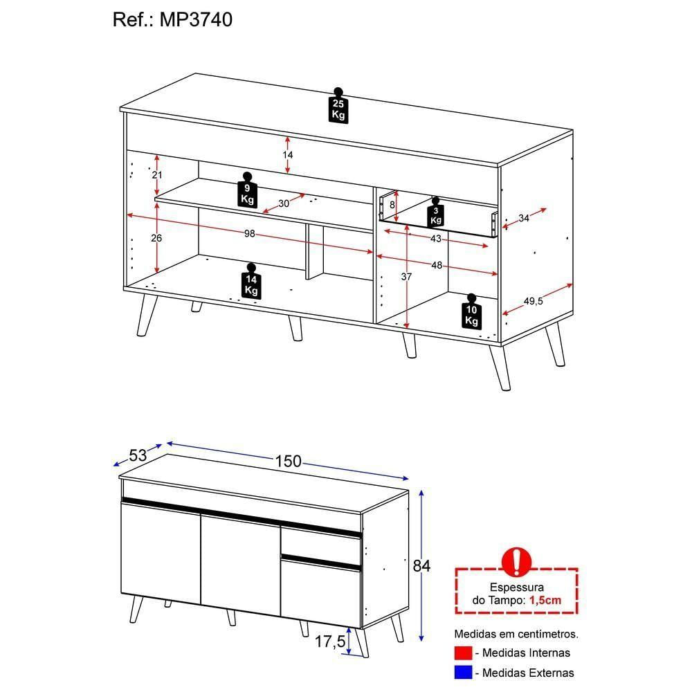 Miniatura Balcão Cozinha Gabinete Pia 3 Portas 1 Gaveta Preto