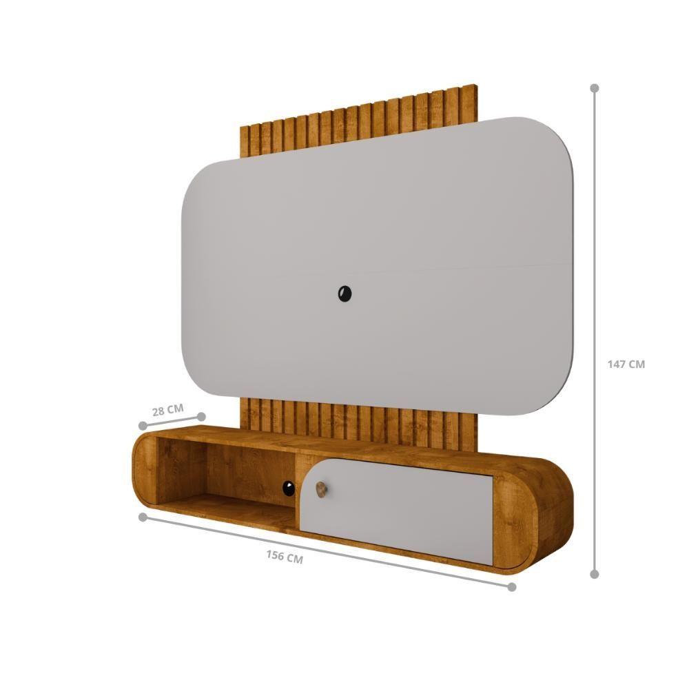 Miniatura Painel Tv 55 Polegadas Capivari Cinamomo Off-white