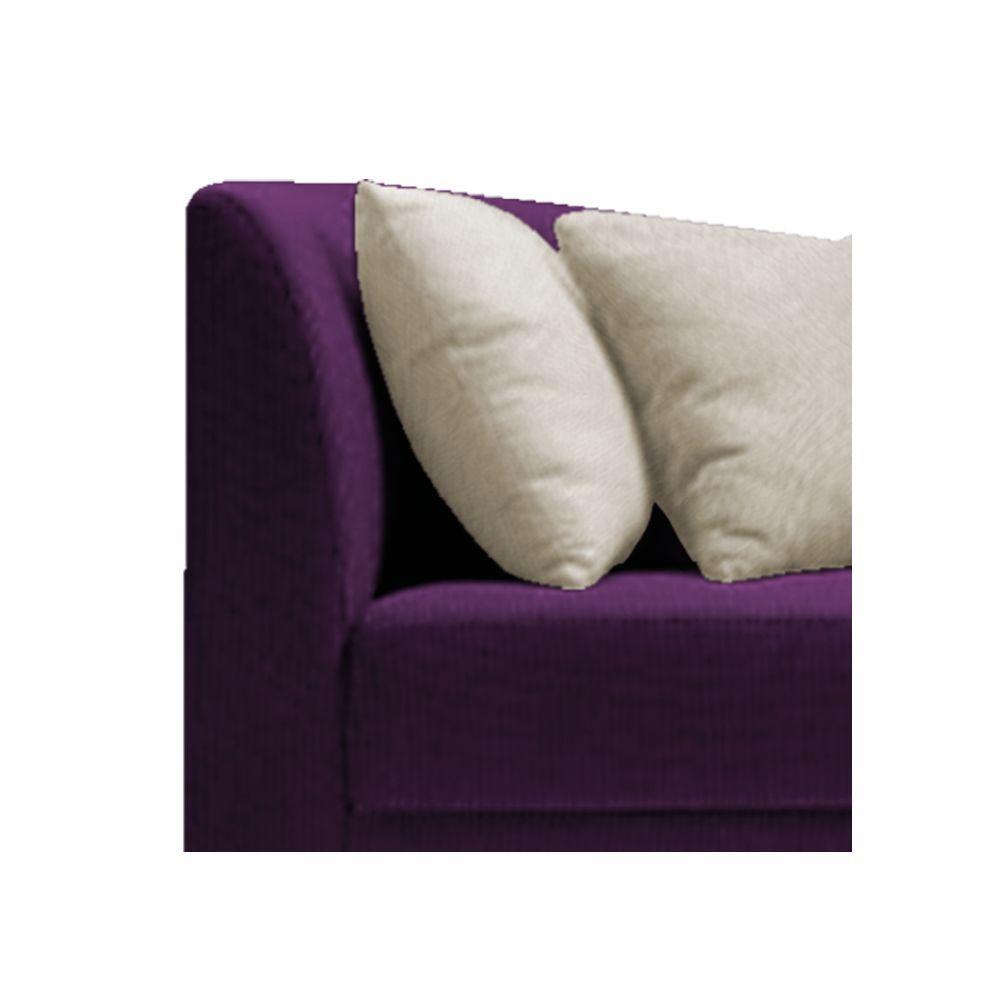 Miniatura Recamier Heitor 185cm Com Almofada Lado Esquerdo Suede Cor Roxo/bege