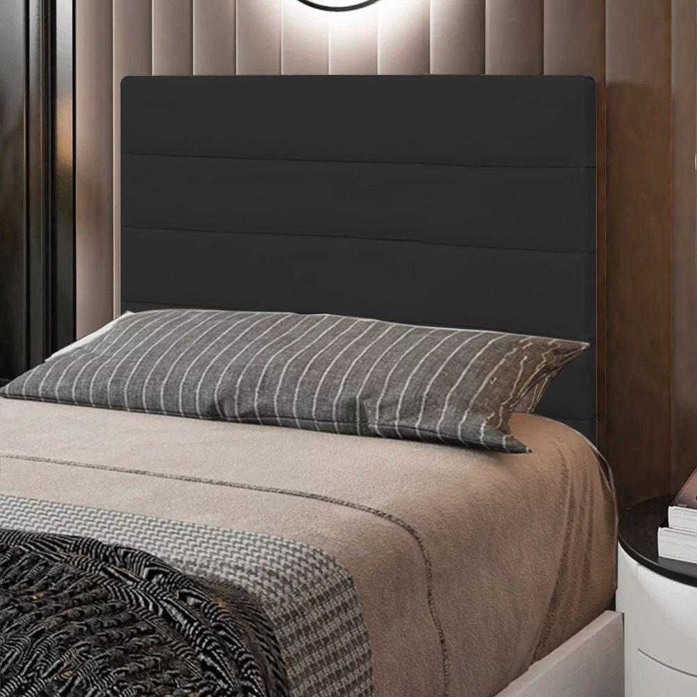 Miniatura Cabeceira Rubi Cama Box Solteiro 90cm Suede Preto