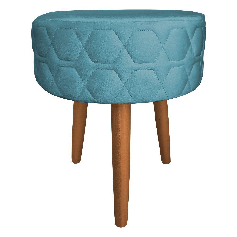 Miniatura Puff Banqueta Metalada 40cm Roxa Cor Azul Turquesa