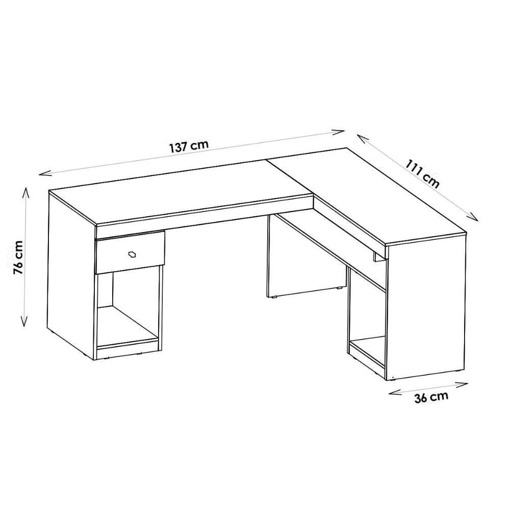 Miniatura Mesa Computador Nilo Com 1 Porta E 1 Gaveta Lamina Mel Off White Caemmun