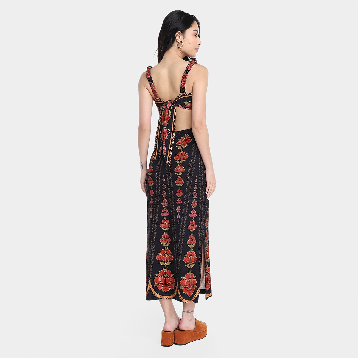 Miniatura Vestido Farm Midi Madalena Preto - G