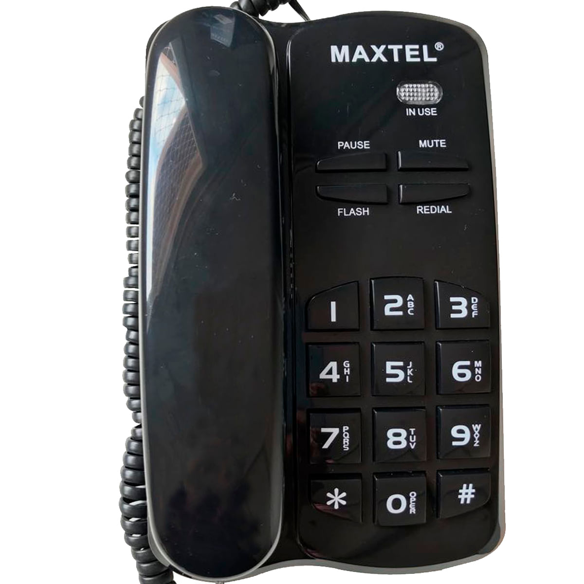 Miniatura Telefone Fixo com Fio Maxtel MT-3036 Preto
